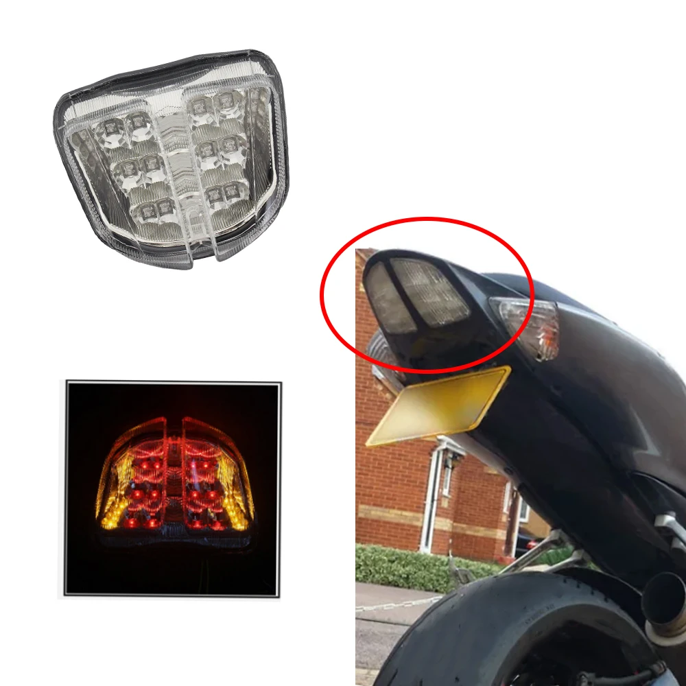 

Motorcycle LED Taillight Tail Light With Signal Light Clear Cover LED Tail Light For Suzuki GSX-R600 GSX-R750 2006-2007