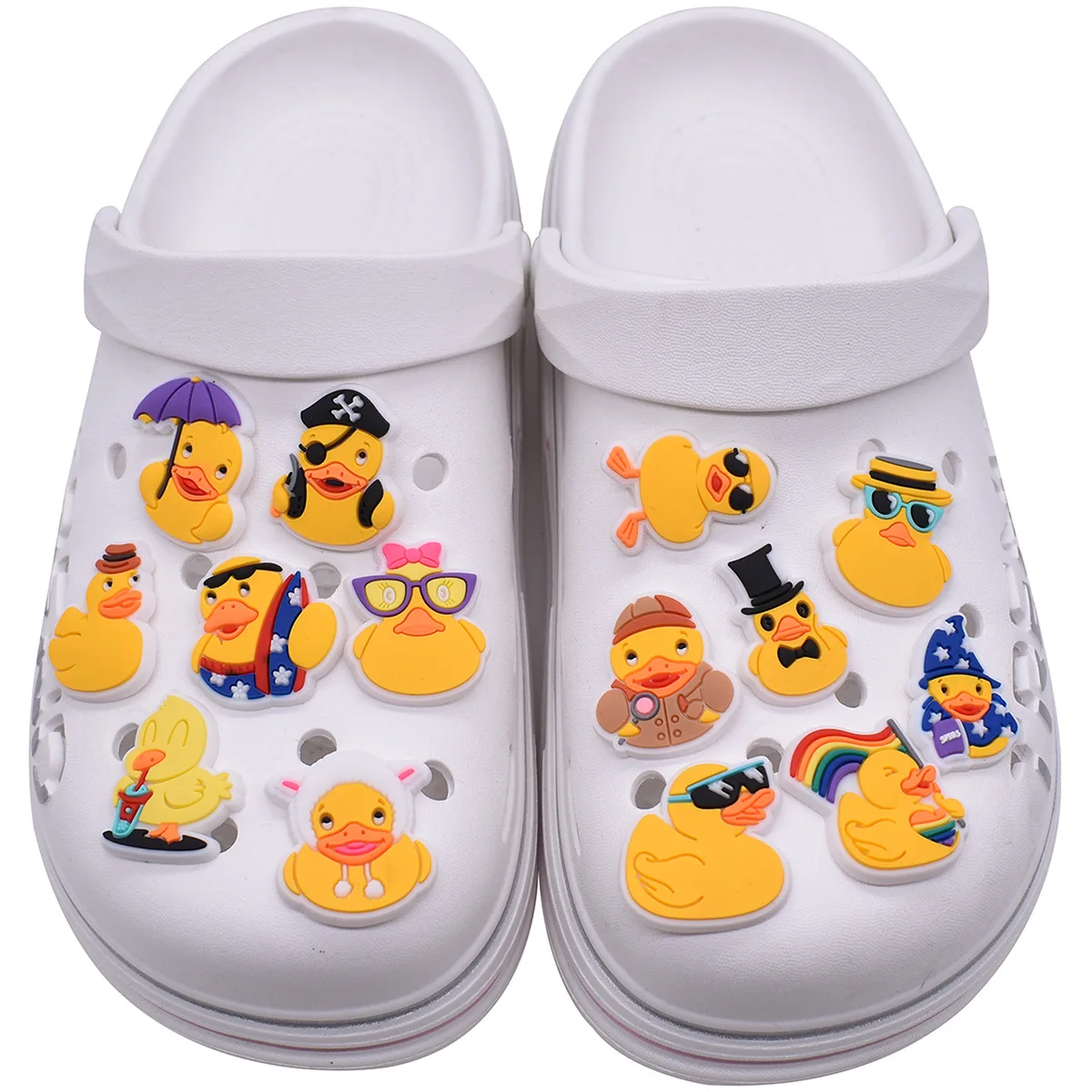 Cute Duck animal series Shoe Charms Accessories Children Shoe Decorations Fit Wristband Classic Clog Charms Party Present toys