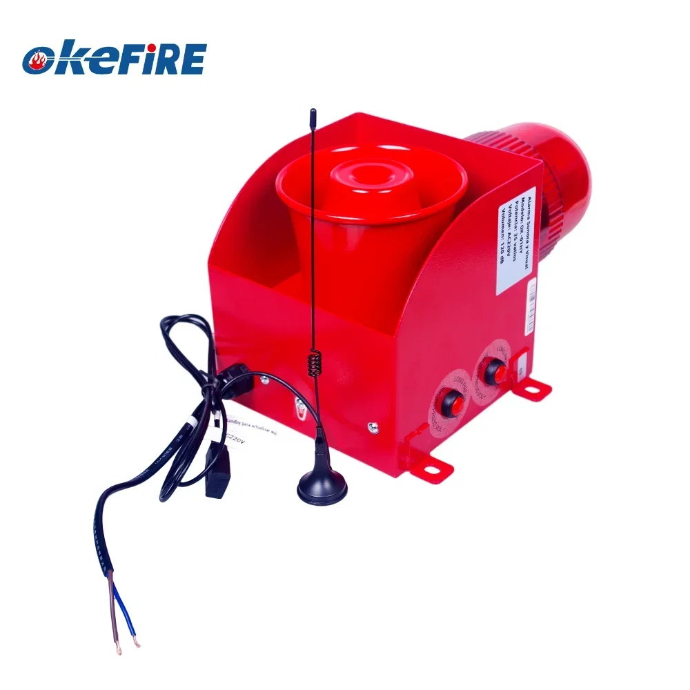 Okefire Audible and Visual Alarm Sound and Light Loud Alarm Siren with Strobe Light Warning Remote Control 500m Distance 0-120dB