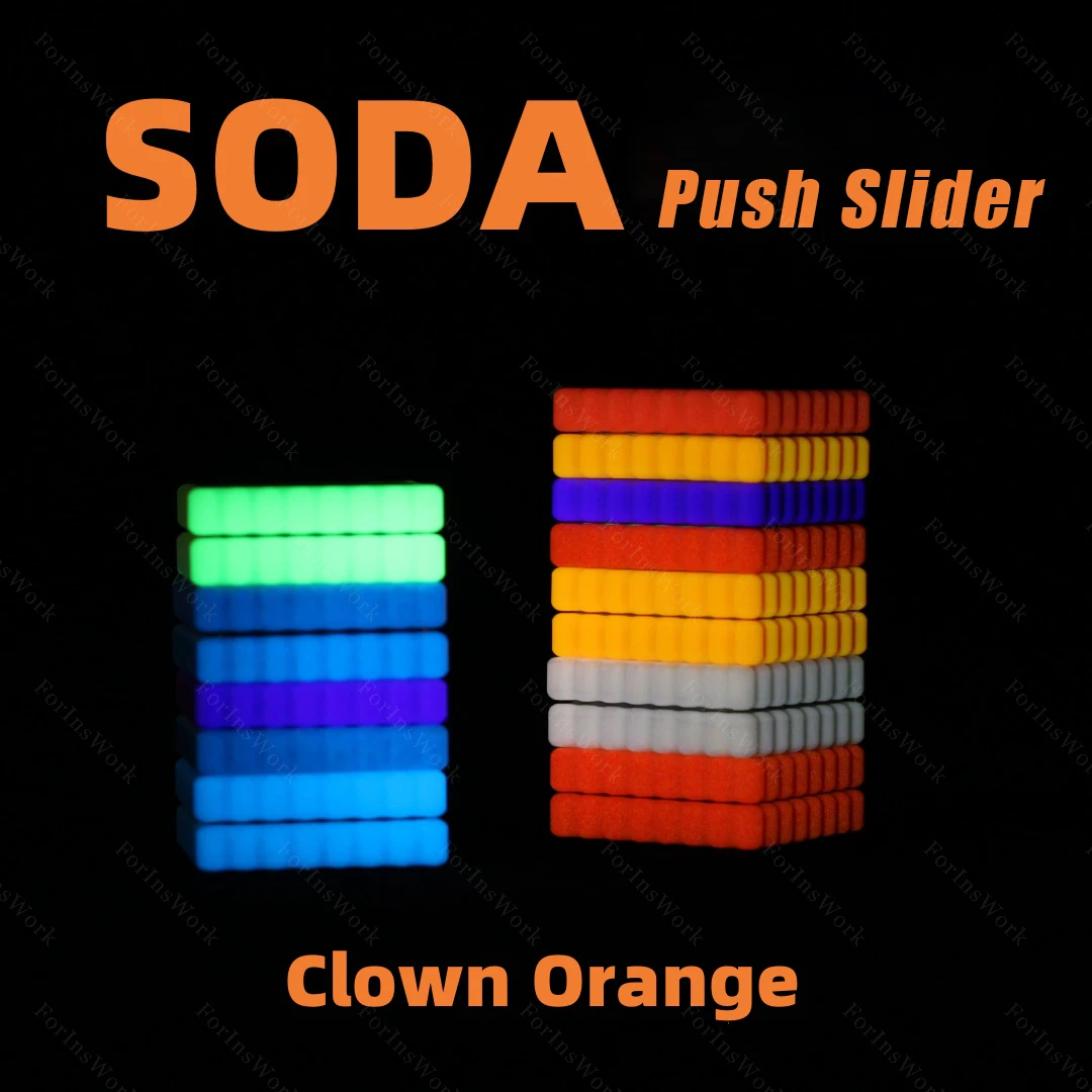 Clown Orange Oda Luminous Biscuits Unlimited Push Slider EDC Gadgets Stress Relief Toy Adults