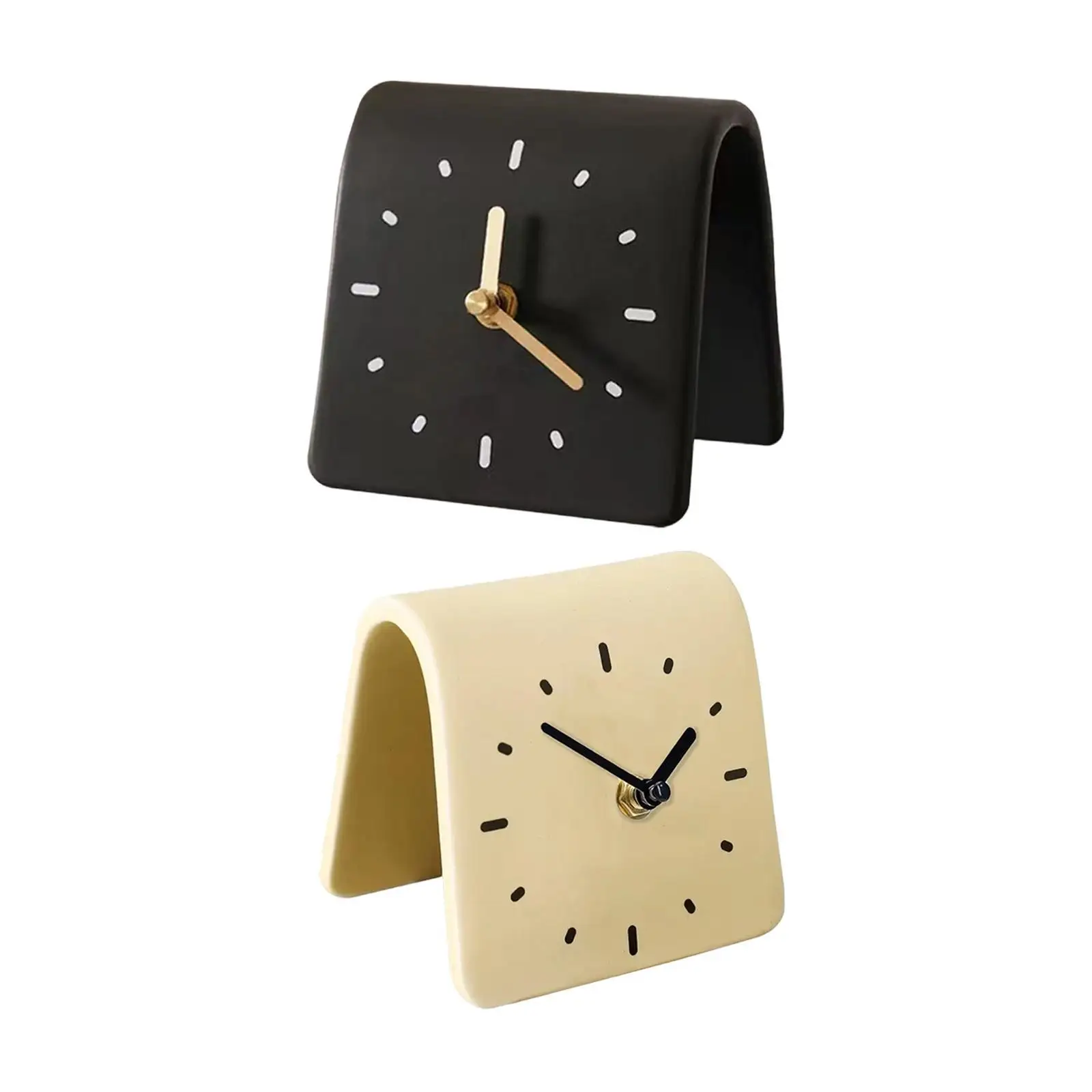 Desk Clock Modern Art Shelf Clock Decorative Silent Desktop Ornament for Desk Kids Room Office Countertop Housewarming Gift