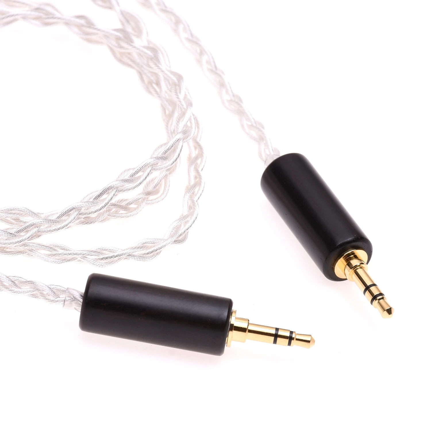 Wooden 3.5mm Male to 3.5mm Male Stereo AUX Audio 4 Cores 6N OCC Crystal Silver Plated Headphone extension Cable