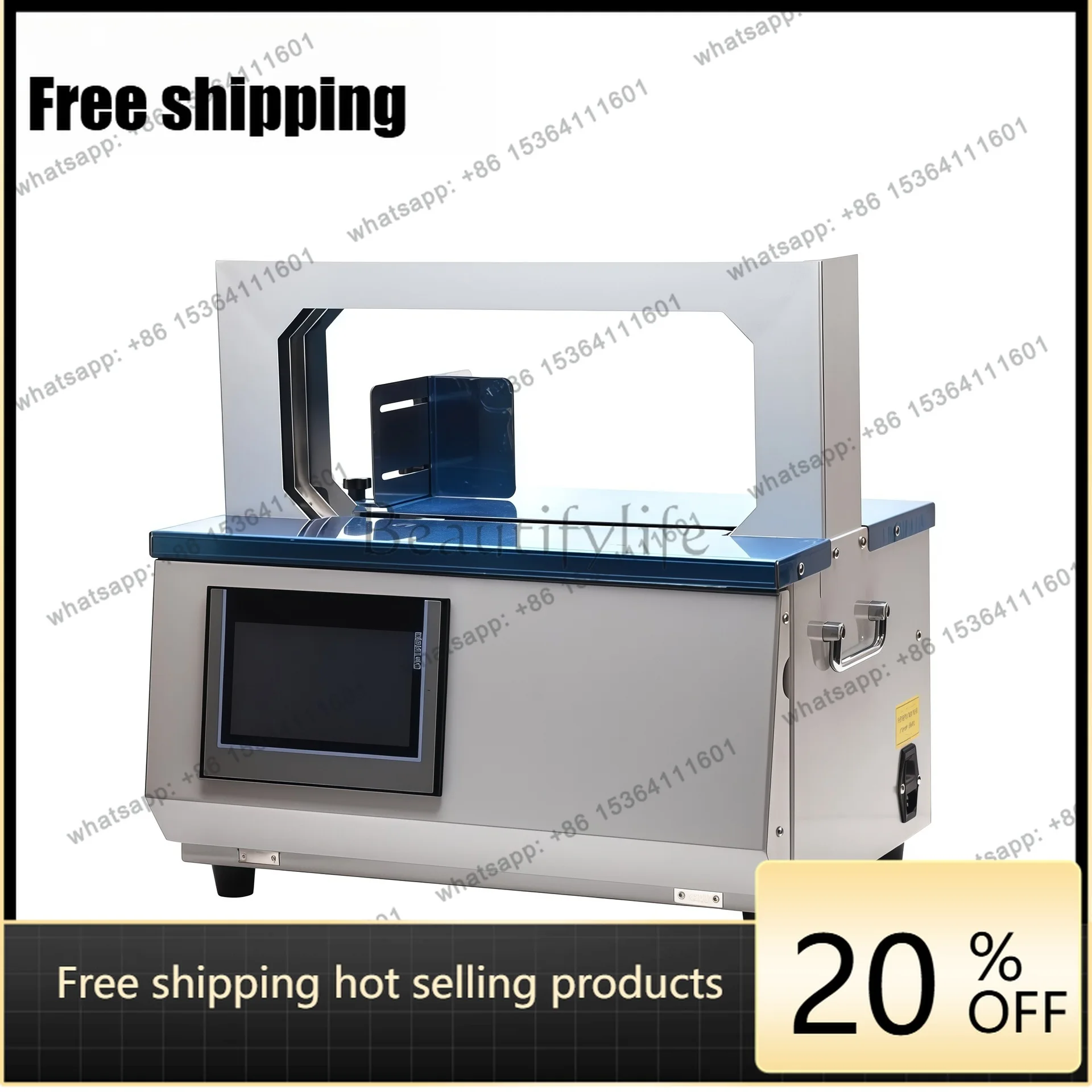 Automatic strapping machine Medicine box/card Vegetable packaging machine Binding machine Paper tape OPP Universal