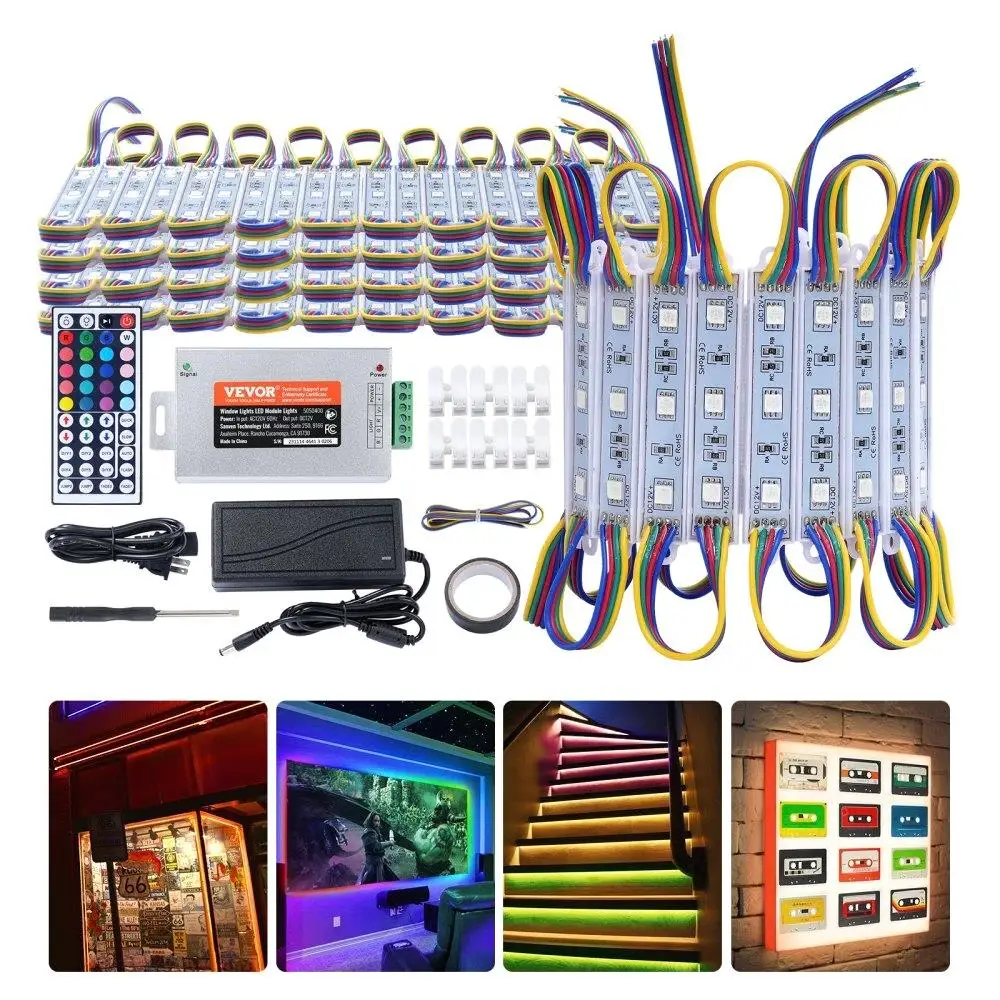 

80PCS Storefront Lights, 41 ft, Module Lights, 5050 SMD 3 RGB Color Changing Window Lights with Remote Control for
