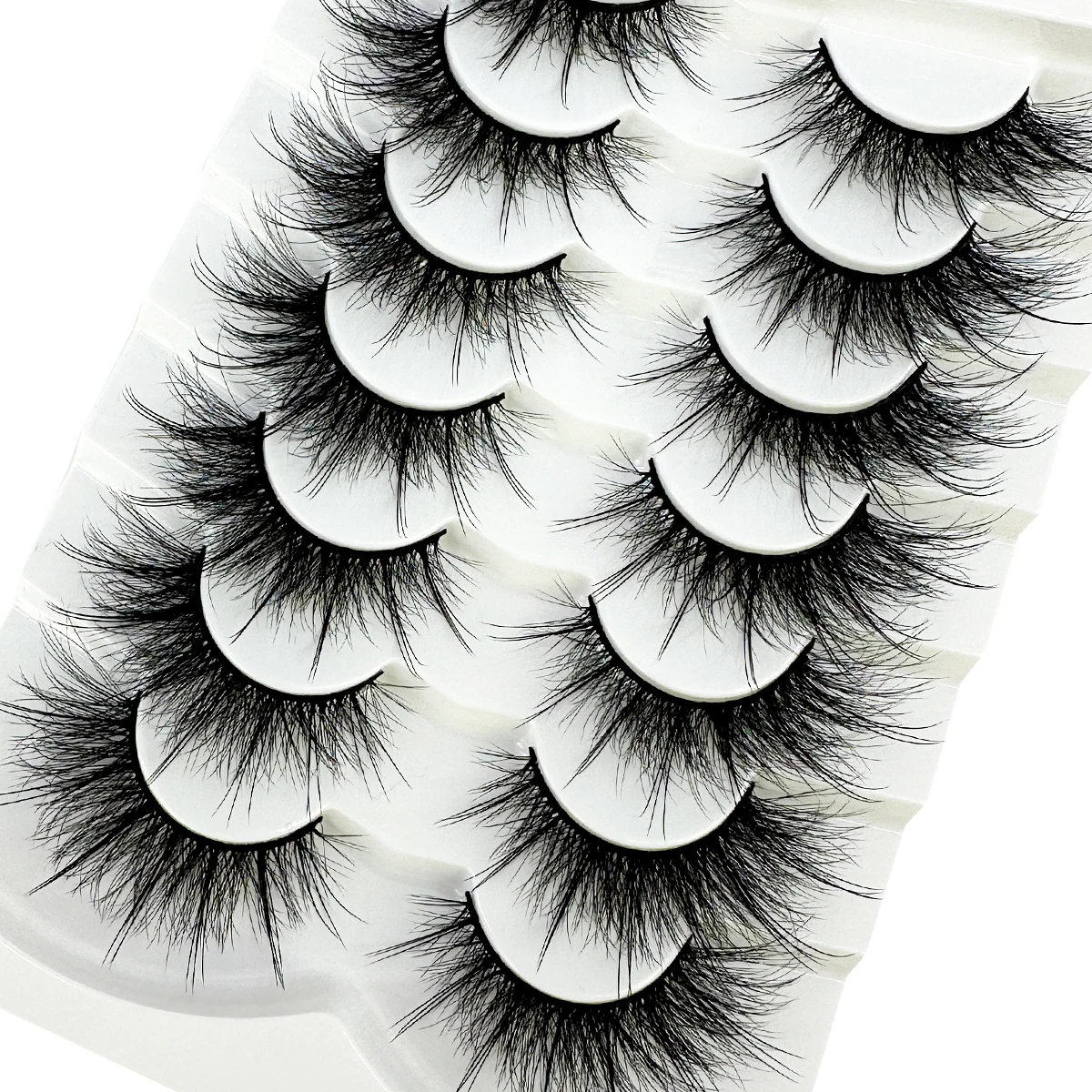 Ciglia finte 5D Fluffy Faux Mink Lashes Wispy Fairy Cat Eye Lashes Spiky Strip Lashes Extension Natural Volume ciglia finte