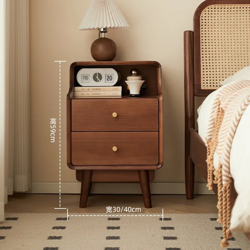 Solid wood bedroom bedside table Small bedside table Modern household small cabinet Locker storage Bedside rack