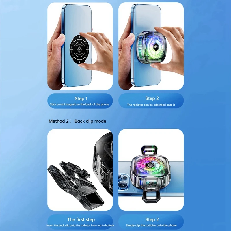مبرد مغناطيسي للهاتف المحمول ، تبريد سريع ، شاشة رقمية ، 3 أوضاع لهواتف أندرويد وآيفون ، 15 واط ، 3 في 1