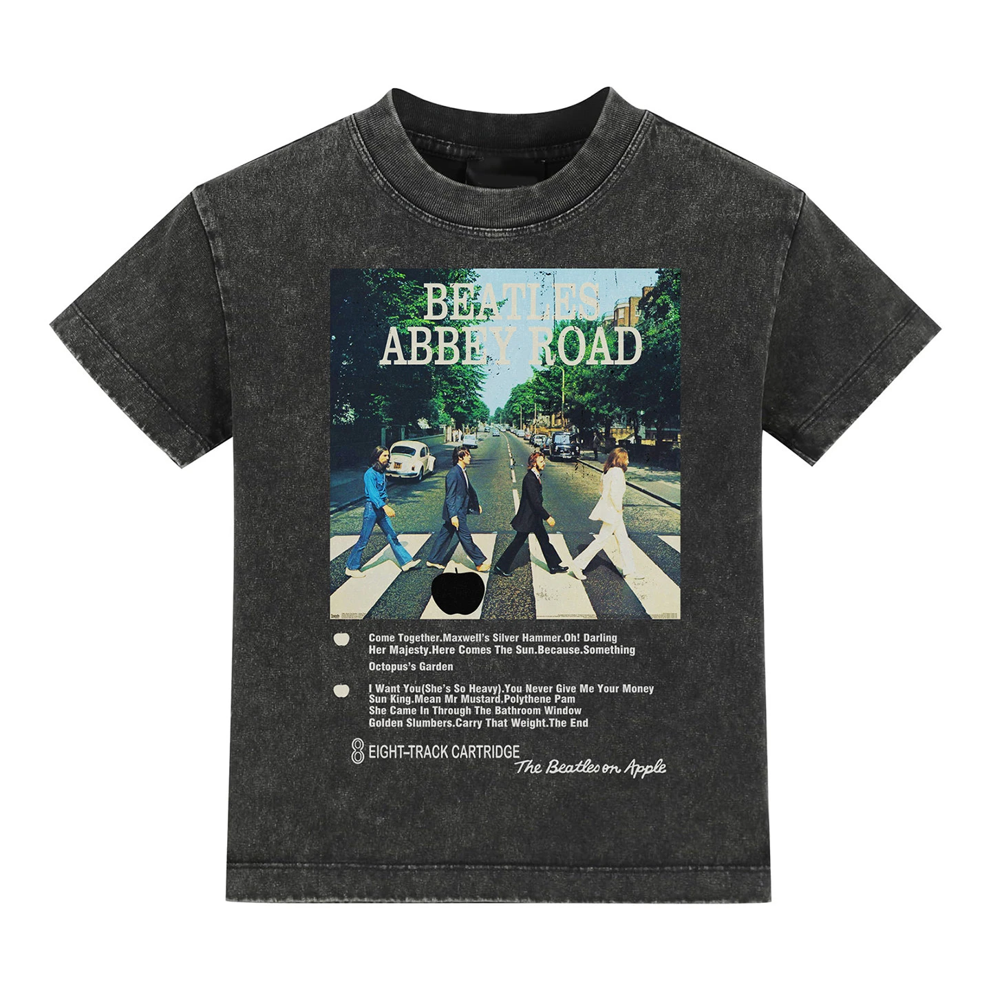 Hot Summer The Beatles Rock Album-themed Washed-out Vintage American Men's and Women's Short-sleeved Washed T-shirts