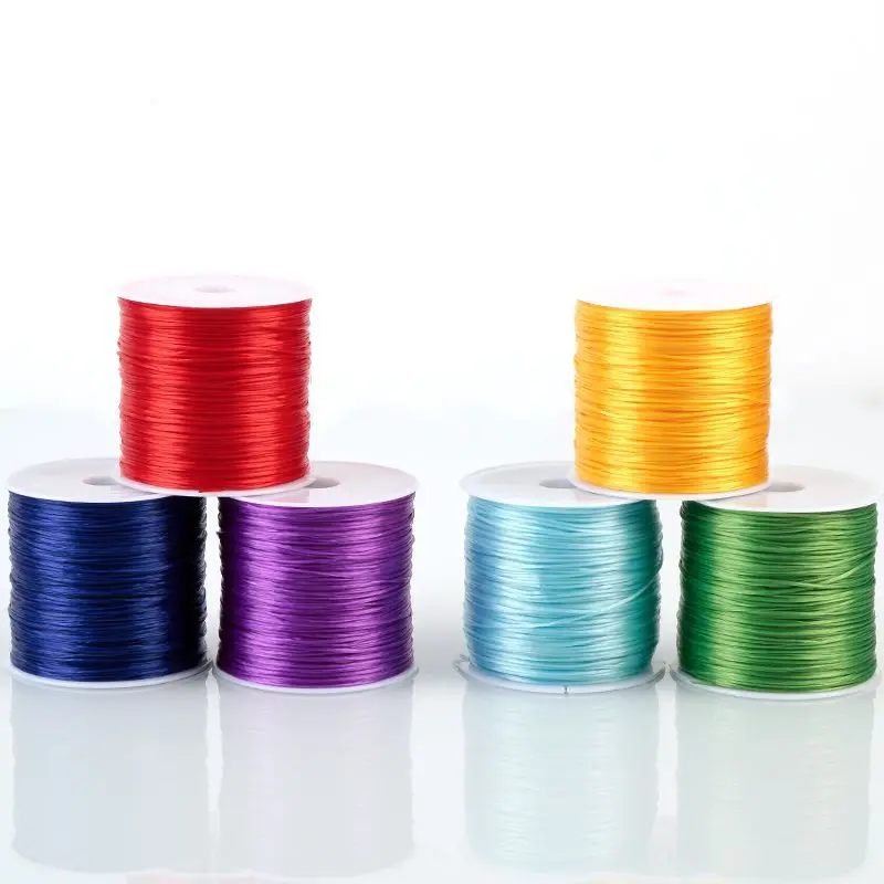 10PCS Roll/60M Cord Elastic Cords Ribbon Tinsel Rope For Jewelry Bracelets Crafts Wrapping Making Christmas DIY Packing