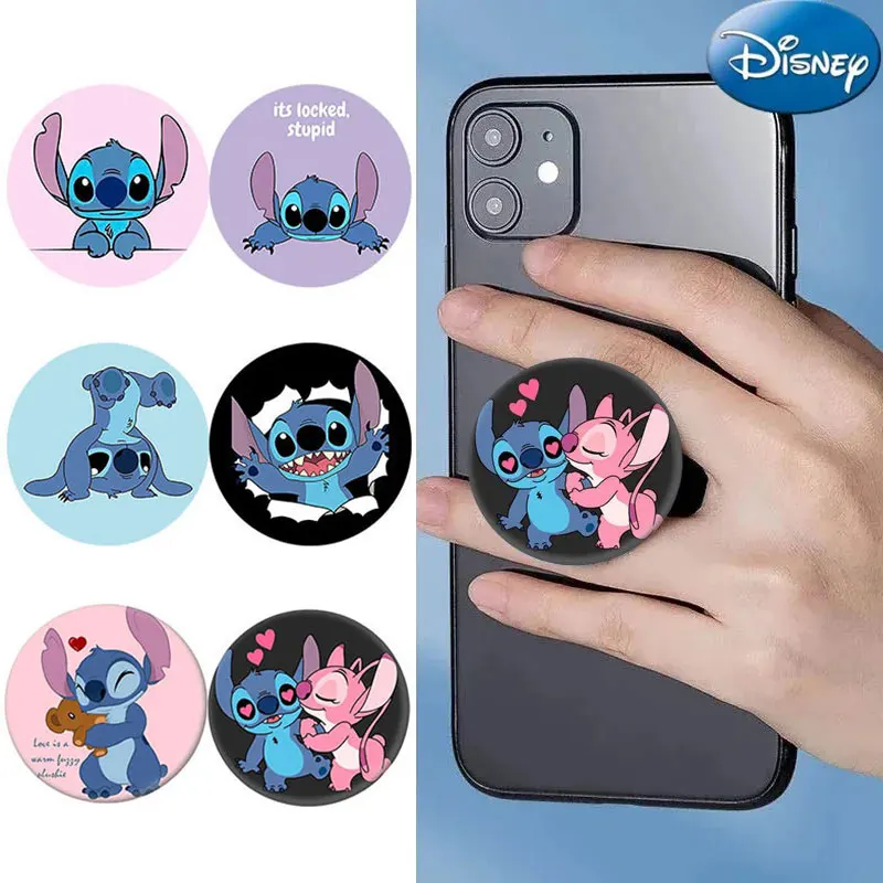 Disney  Anime Figure Stitch Phone Holder Cartoon Air Sac Adjustable Height Phone Holder Lilo & Stitch Phone Accessories Gifts