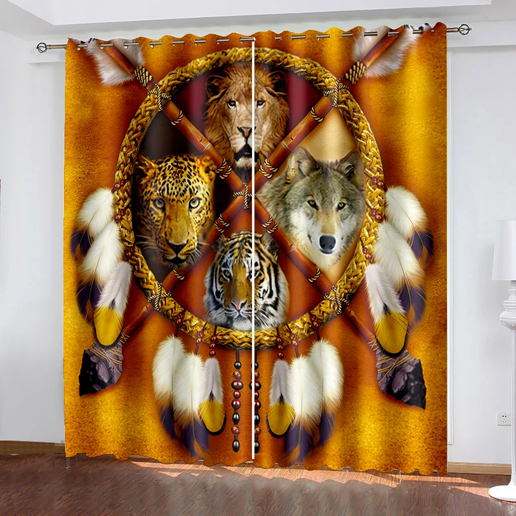 

Ferocious Wolf Curtain Modern Living Room Decor Curtain Bedroom Home Decor Shade Windscreen Boy Gift Polyester Curtain