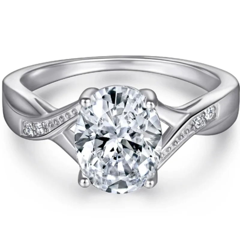 BR 2-carat High Shine Moissanite Minimalist Ring D VVS1 Grade High-Quality Moissanite Jewelry