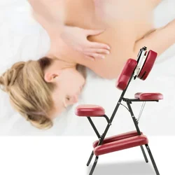 Pro-Skin PU Leather Folding Massage Chair, Adjustable Head Pillow, Portable for Tattoo Scraping, Beauty Treatments