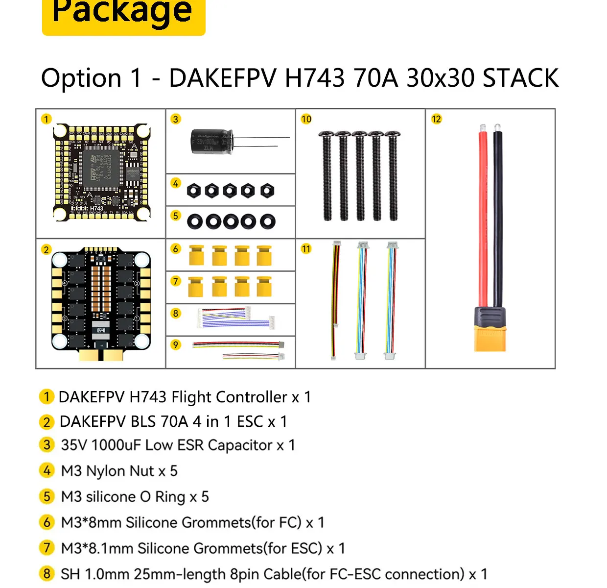 DAKEFPV H743 FC 6S 55A STACK 4IN1 Blheli_S Bluejay 8bit ESC H743 Unterstützt Betaflight Ardupilot für FPV 5-Zoll-RC-Drohne DIY – Detail 24
