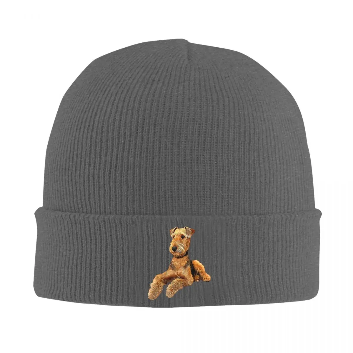 Airedale Terrier Beautiful Dog Warm Knitted Cap Fashion Bonnet Hat Autumn Winter Outdoor Beanies Hats for Unisex Adult