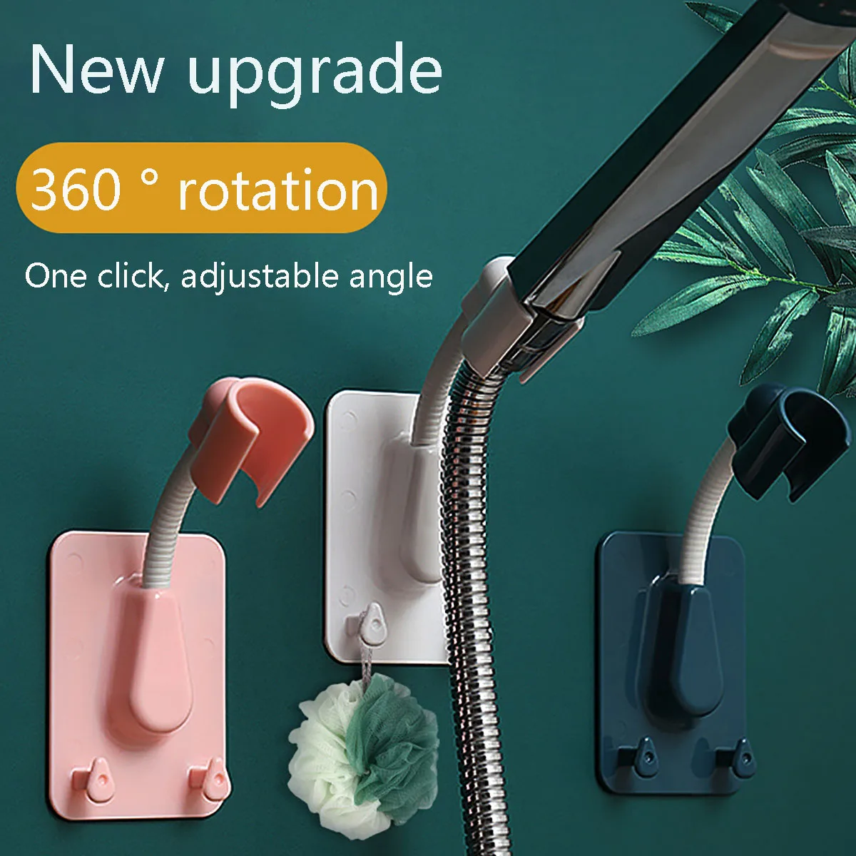 

No-Punch Shower Head Bracket Creative Caterpillar Silicone Suction Cup Hanging Nozzle Removable Fixed Seat Shower Accessories