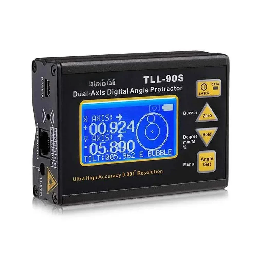 TLL-90S Super High Precision Angle Meter 0.005 Professional Dual-axis Digital Laser Level Inclinometer with LCD Display