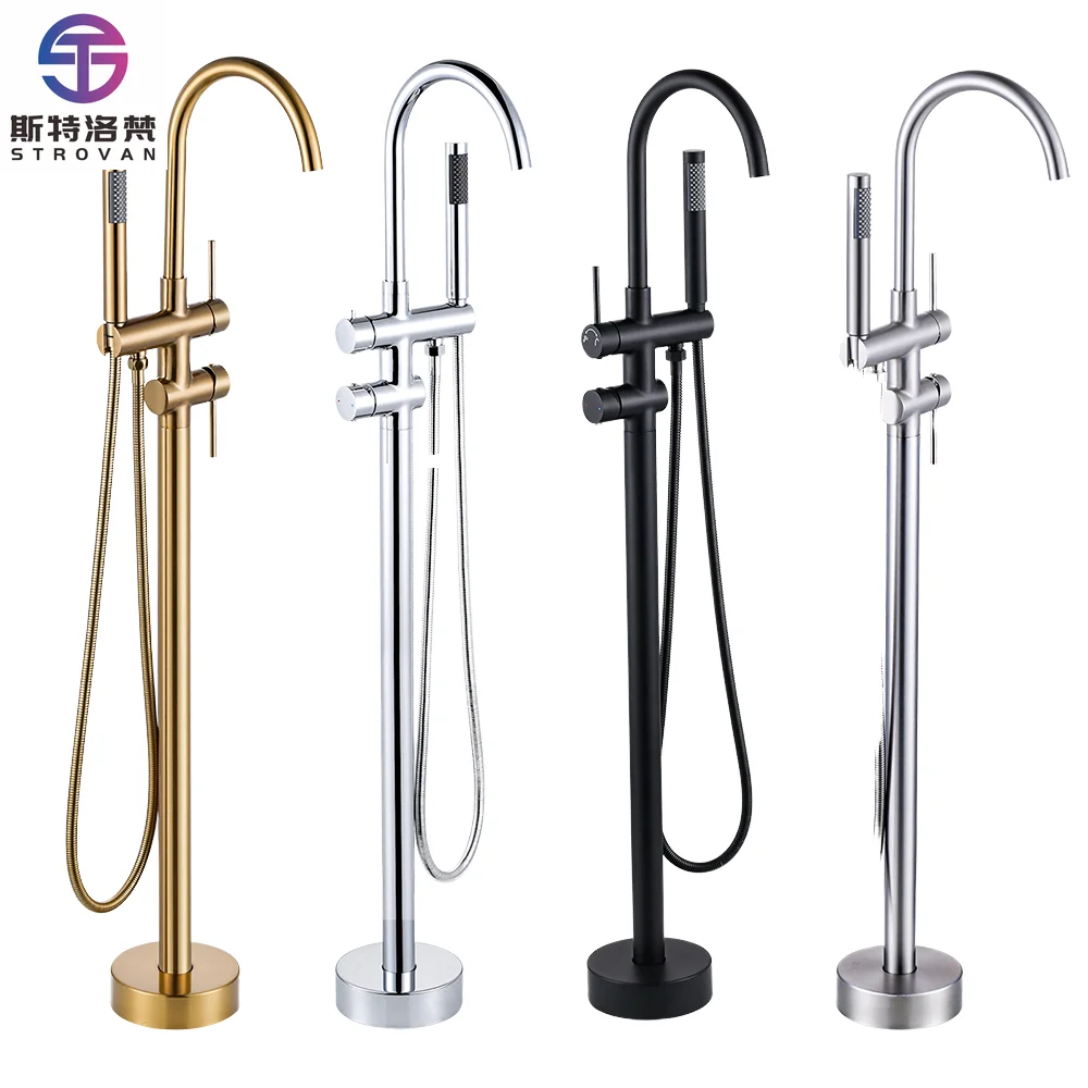 

European Style Free Standing Brass Bathtub Faucet with Cold Hold Side Shower Bath Shower Faucets