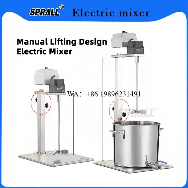 Wmwmnu for SPRALL Industrial Overhead Chemical Paint Ink Glue Powder Liquid Detergent Making Motor Agitator Stirrer