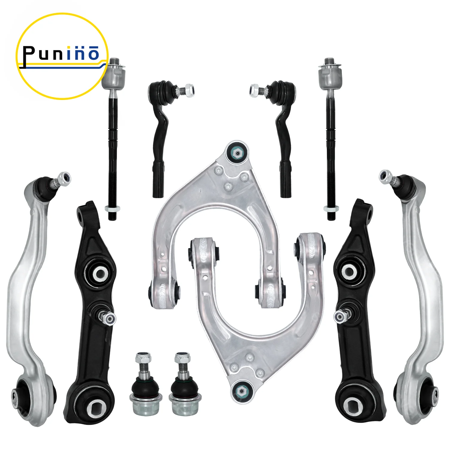 Punino Front Upper Lower Control Arm Tie Rods Suspension Kit for Mercedes Benz W211 E500 E320 CLS500 2003 2004 - 2008 2009