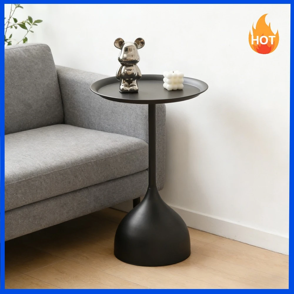 Industrial Chic Side Table - Minimalist Standing Accent Table for Bedroom, Postmodern Inspired  Space-Saving Furniture