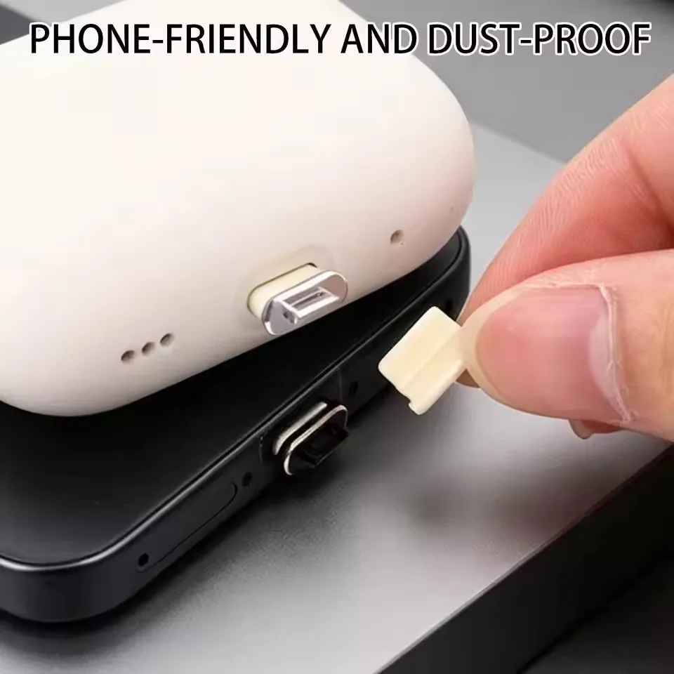 6/1Pcs Type C Charging Port Protector Stopper Cap Cover DIY Dust Plugs Pendant for iPhone 17 Samsung Anti-Dust Plug with Hole view 5