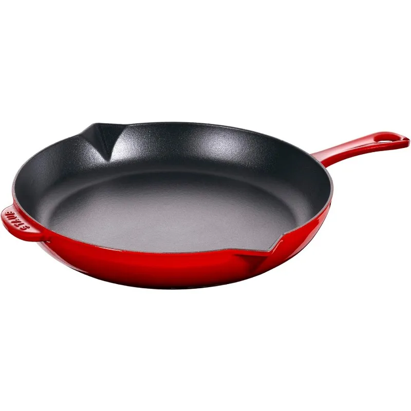 Staub Cast Iron 10-inch Fry Pan - Cherry, Made in France