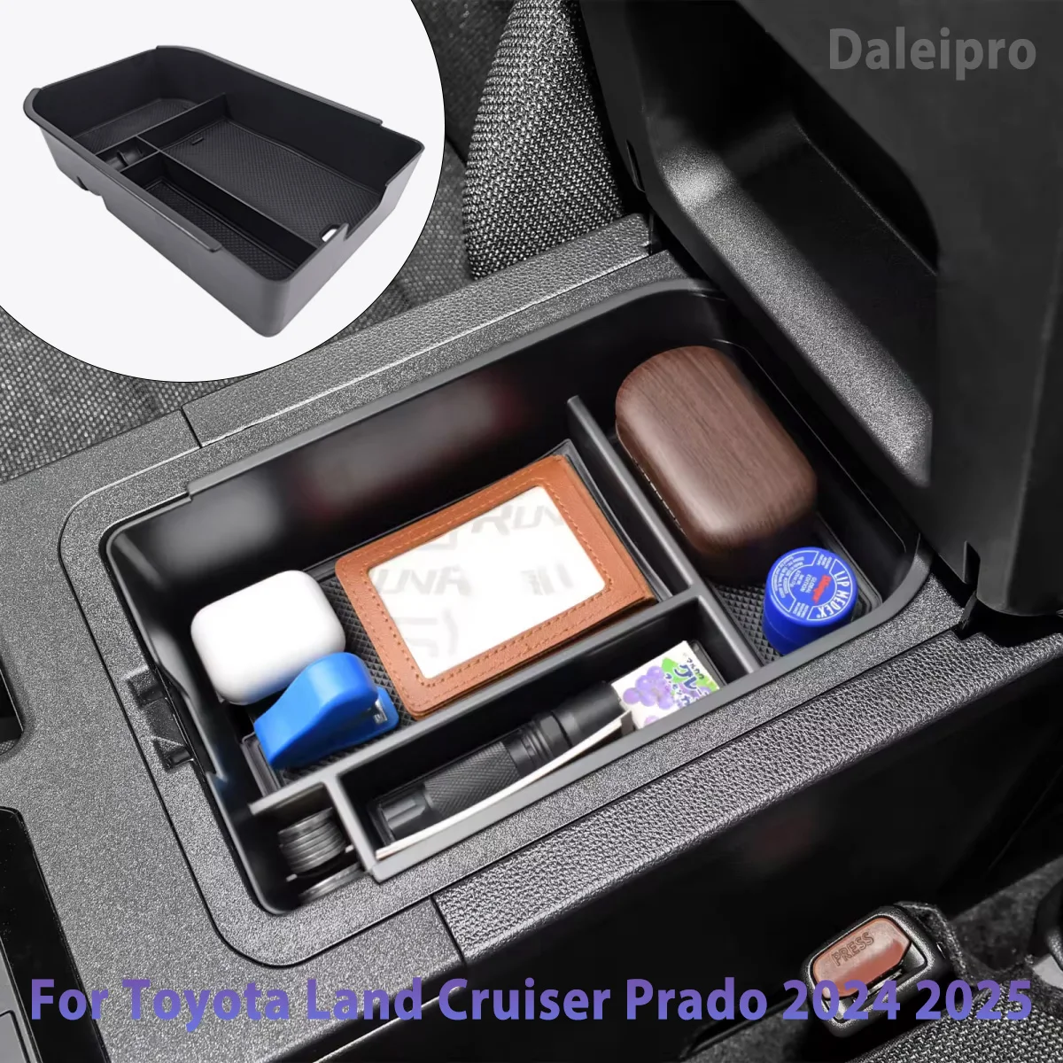 Para toyota land cruiser 250 prado lc250 2024 2025 console central organizador bandeja caixa de armazenamento apoio de braço caixa de armazenamento em camadas arrumação