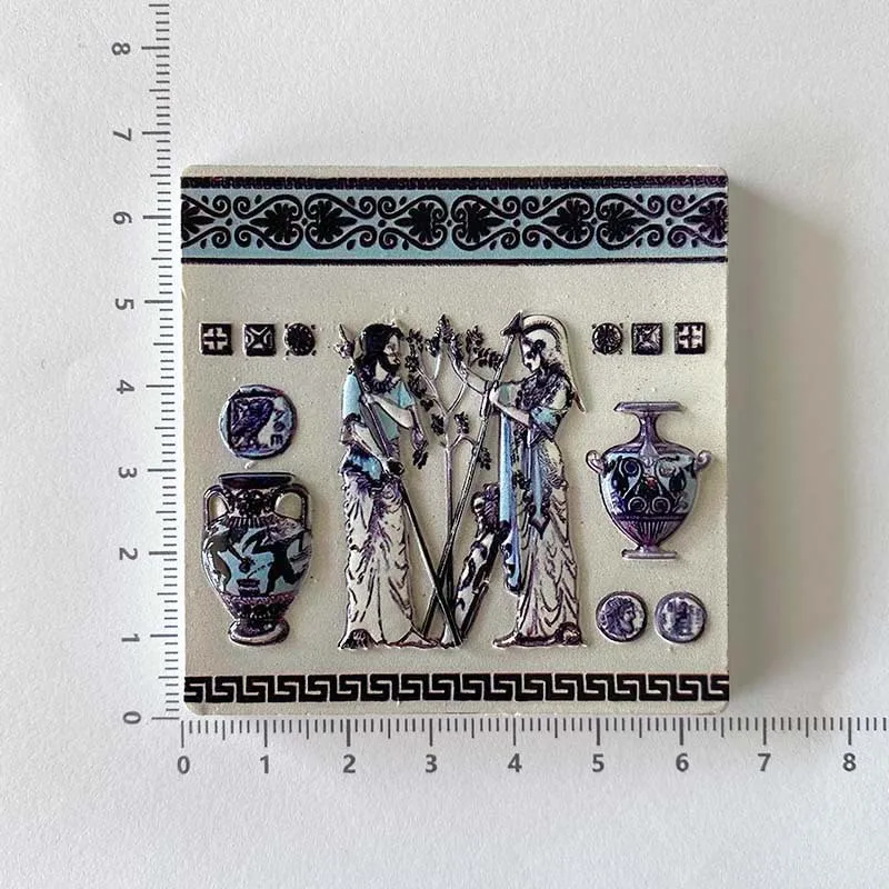 كريت مغناطيس الثلاجة اليونان تذكارية الأشعة فوق البنفسجية الطباعة ثلاثية الأبعاد الحرفية الراتنج مغناطيس الثلاجة ملصق جمع هدية ديكور المنزل