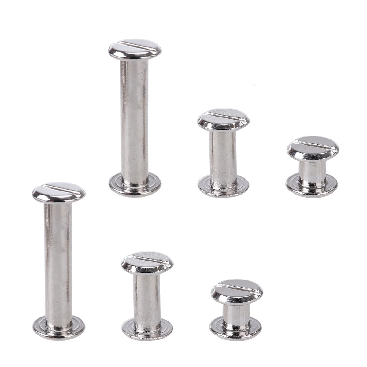 

60Pcs Binding Screws Steel Assorted Sizes 10Mm Diameter Flat Head Studs for Bookbinding Document Album Screw Posts