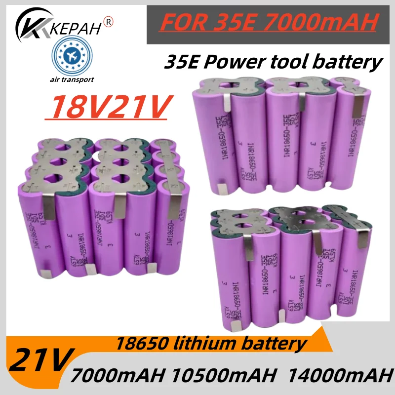 5S2P 5S3P 5S4P 2S1P 18650 35E 3500mAh/7000mAh electric drill 8.4V 21V 35E rechargeable lithium battery electric screwdriver