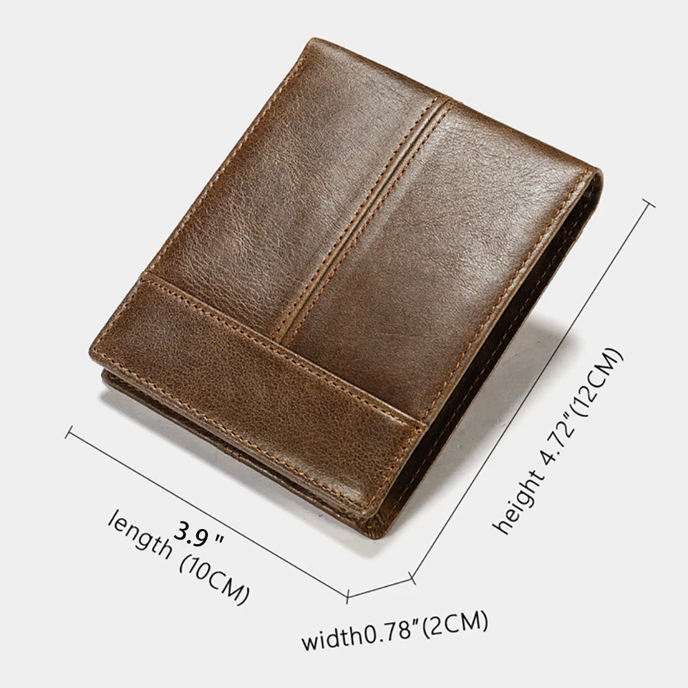 LUKZIJAES Genuine Leather Wallet for Men RFID Blocking Bifold Wallets with ID Window Zip Coin Purse Cardholder Money Bags