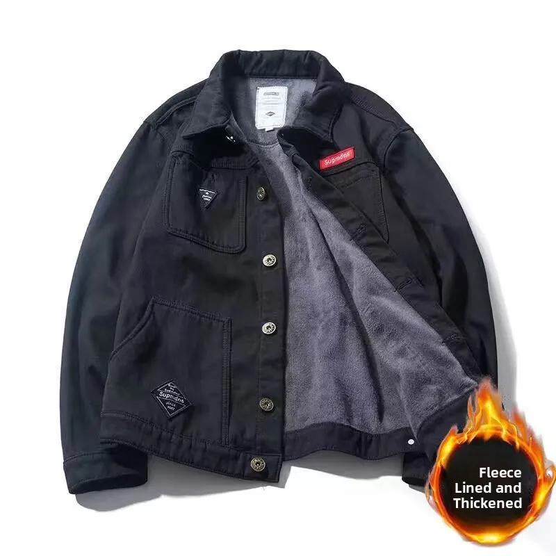 

Мужская рабочая одежда в стиле ретро, повседневная свободная грязеотталкивающая износостойкая верхняя одежда Thiened Fce на осень-зиму