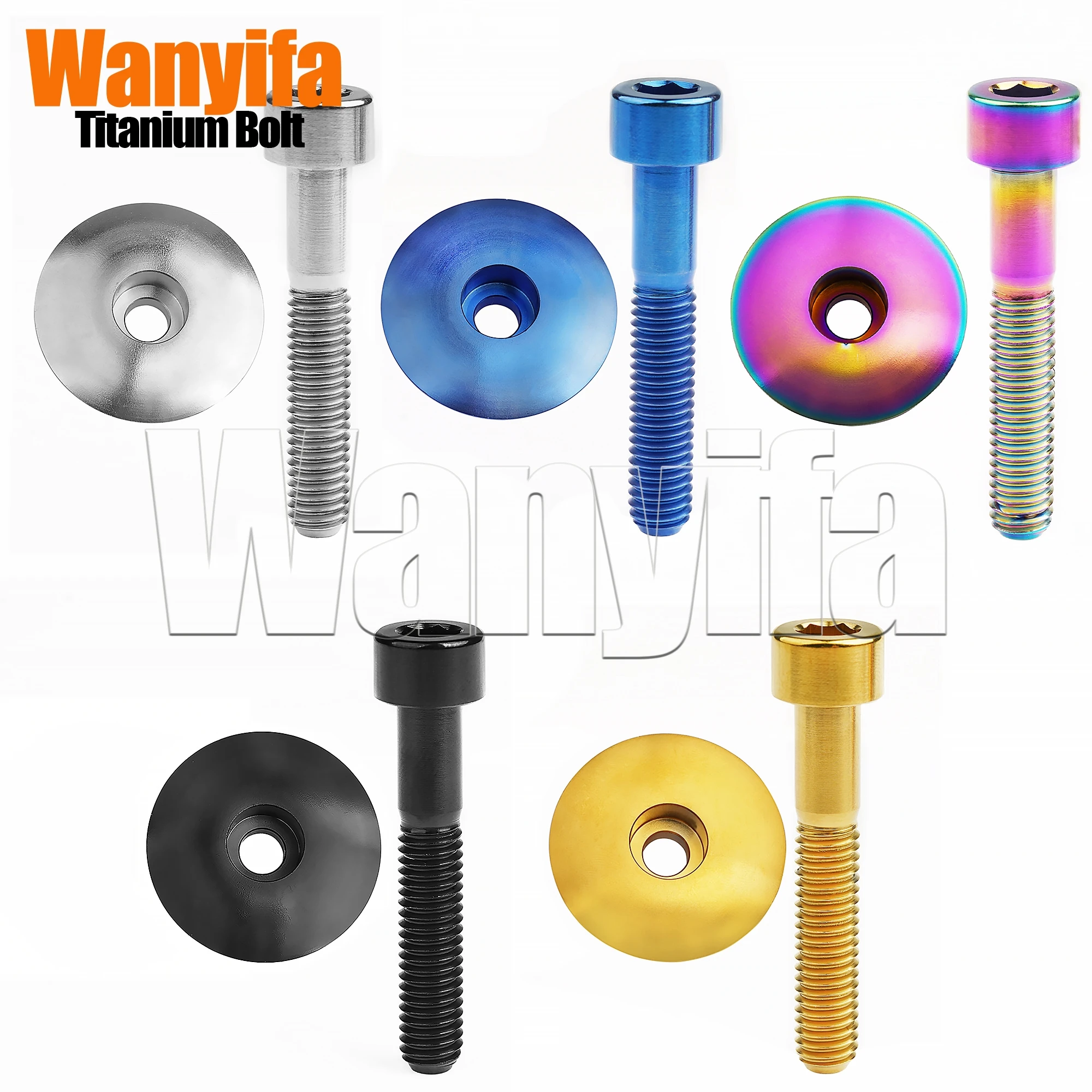 Wanyifa Bicycle Headset Top Cover Titanium Alloy Steerer Fork Tube Headset Cap Cover with Bolt