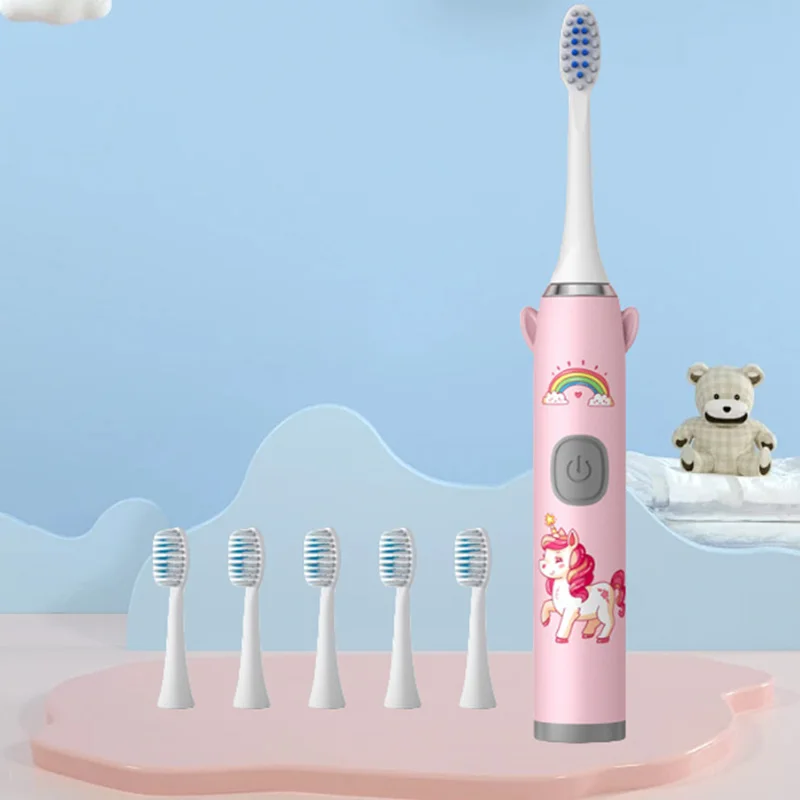 E6 CHILDREN\'S Toothbrush Wings Cartoon Sonic Toothbrush Soft Bristle Electric Toothbrush (Batteries Not Included)