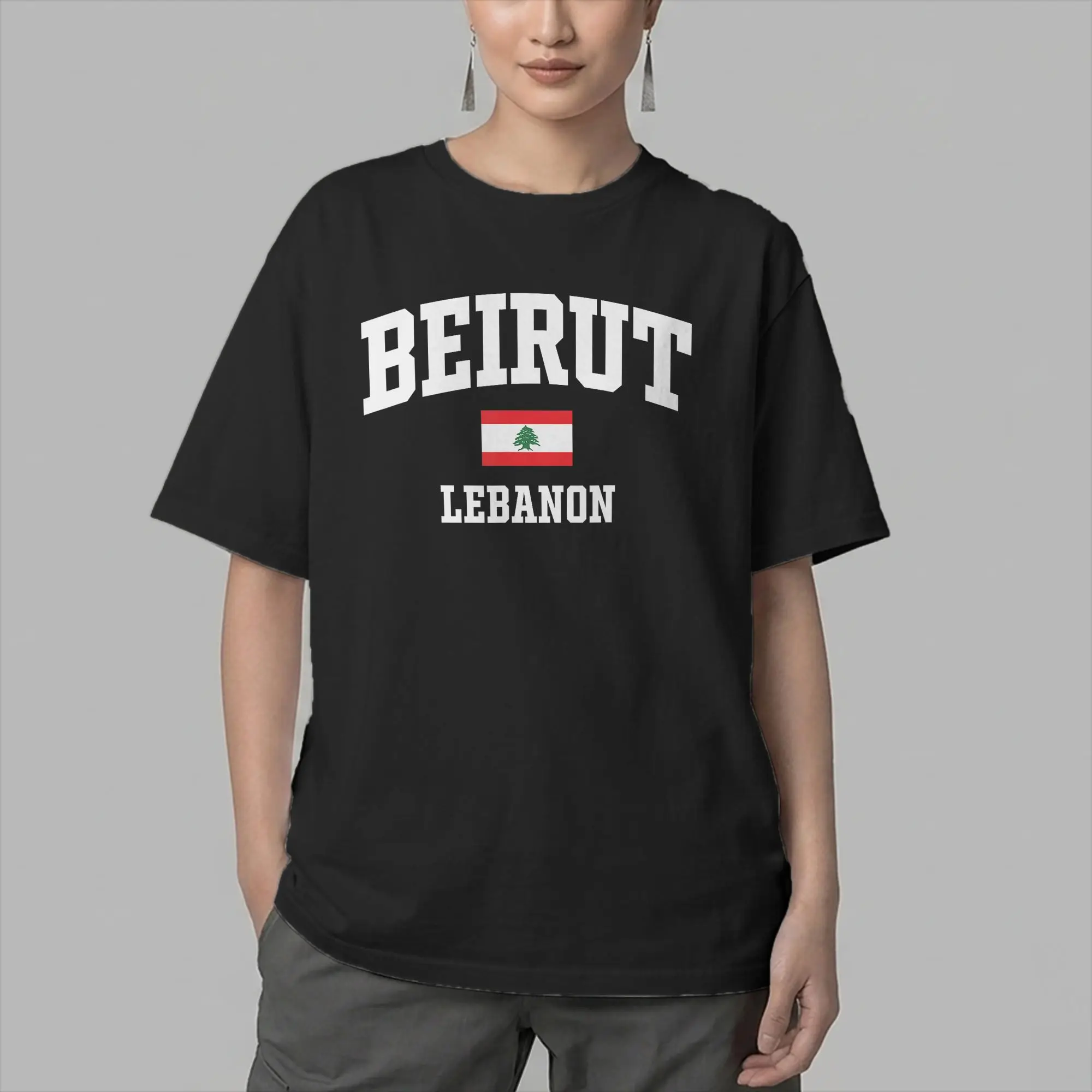 Awesome Beirut Lebanon T-Shirt Men Crew Neck Cotton T Shirt  Short Sleeve Tees Original Clothes