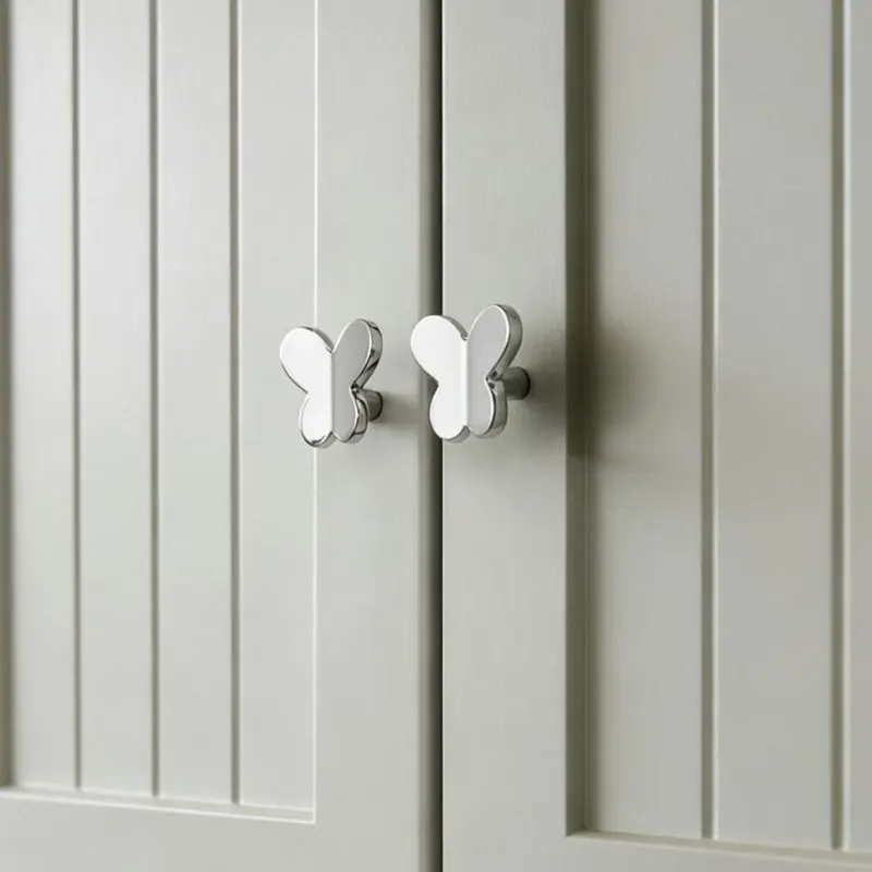 Furniture Handle Drawer Knob Solid Brass Cartoon Butterfly Fish Shape Wardrobe Cupboard Cabinet Door Handles Hardware Pulls