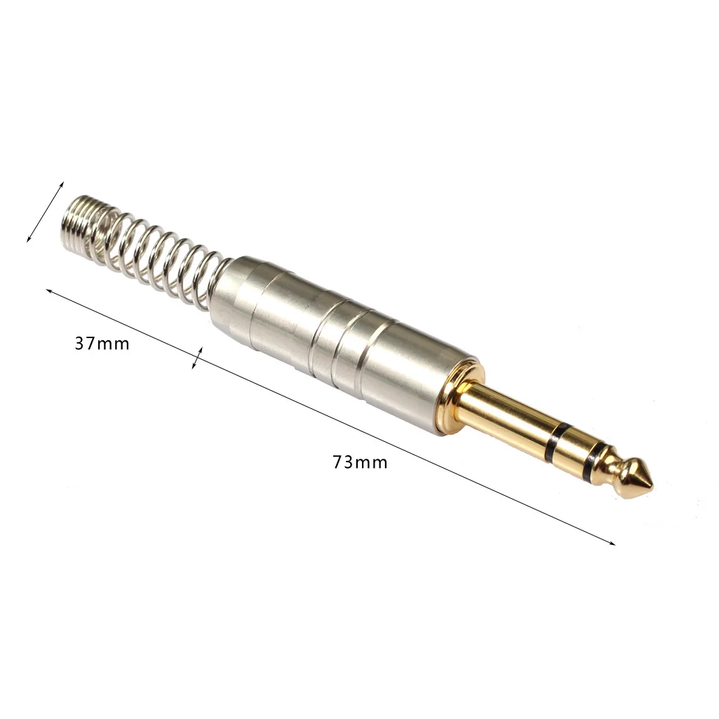 Thickened zinc alloy DIY audio welding joint 6.35mm stereo mono gold plated plug