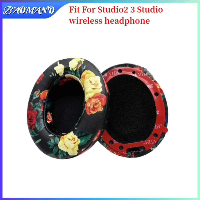 

BAOMAND For Studio2 3 Studio wireless Headset Earmuff Earphone Sleeve Soft Foam Protein Leather Headphone Earpads Ear Pads