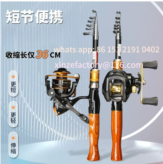 

Customizable Telescopic Fishing Rod Carbon Maximum Mini Portable Metal Reel Fishing Combination Rod Combo