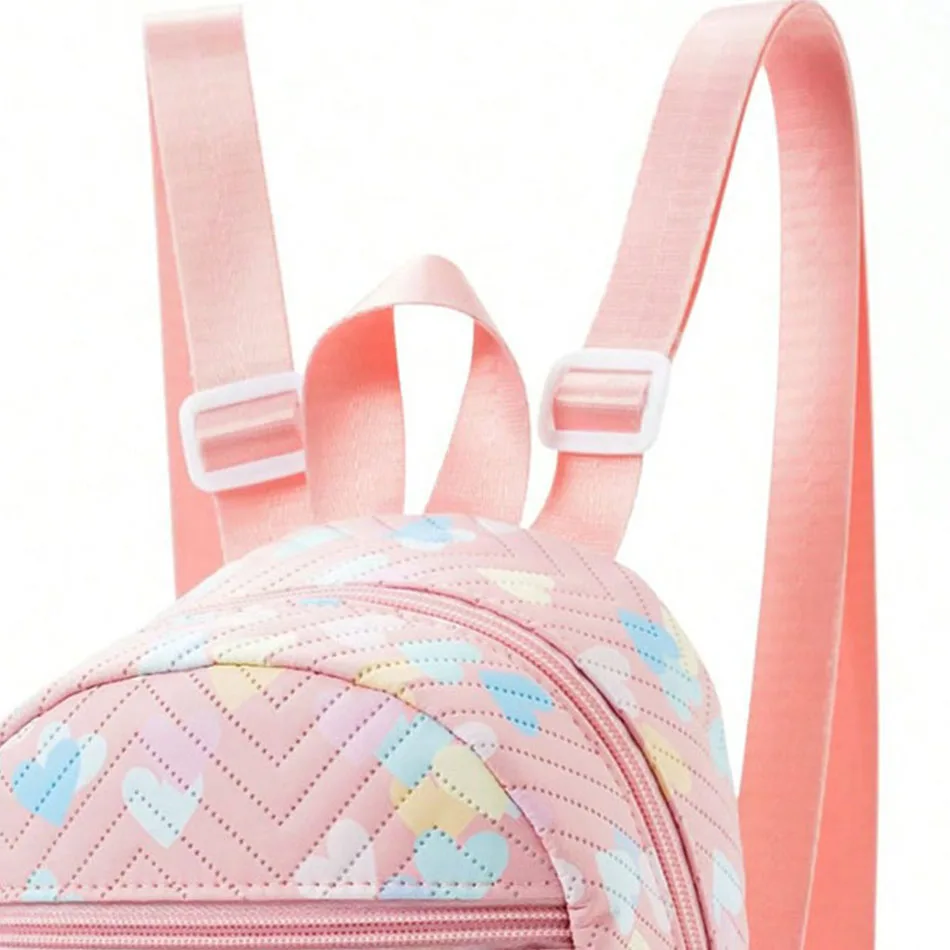 Rainbow Multi Color Mini Backpack PU Quilted Mini Shoulders Bag Unicorn Printed Plaid Backpack Daily Matching Clothing