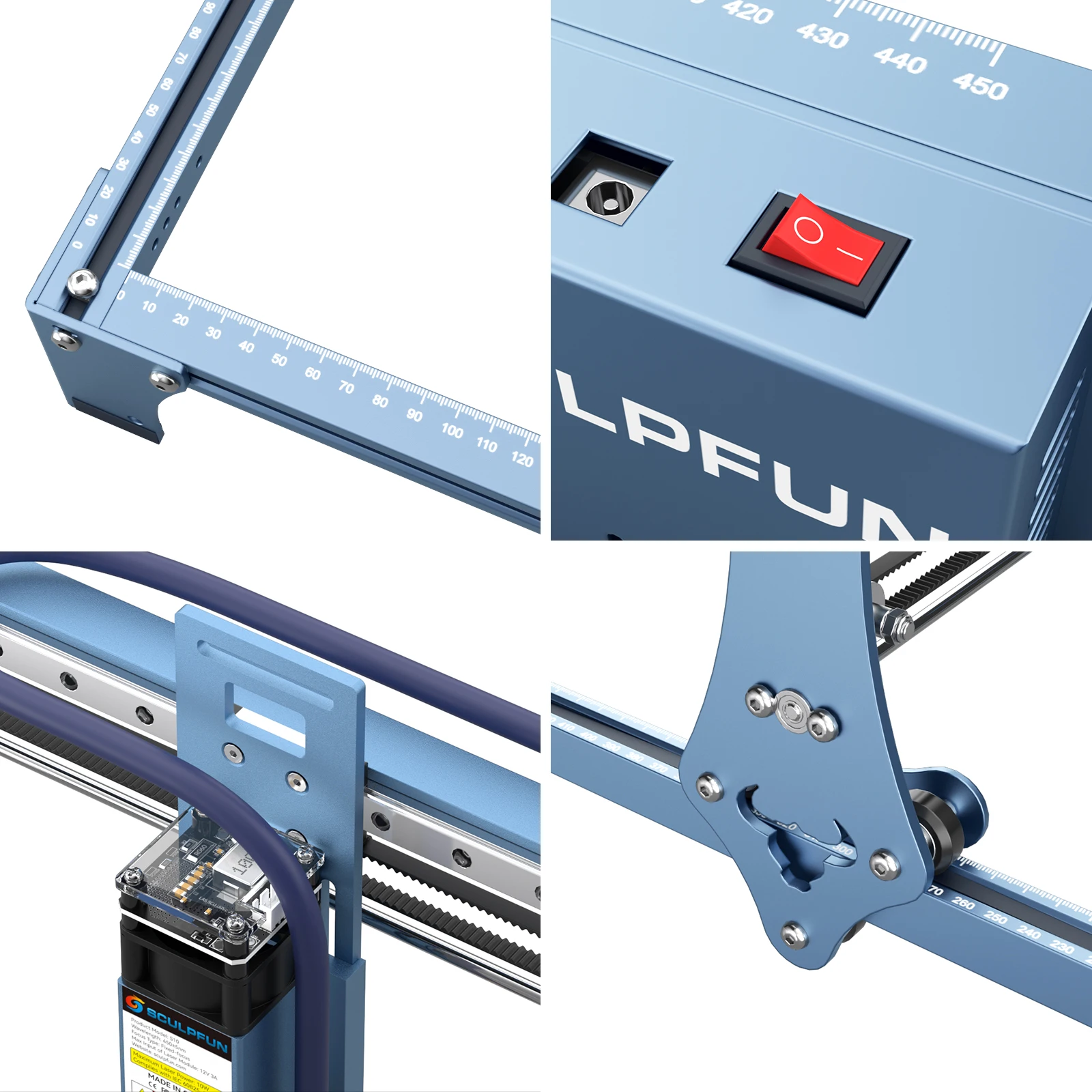 SCULPFUN S10 10W Desktop DIY Logo Mark Printer Carver For Column Cylinder Wood Plastic Leather Acrylic