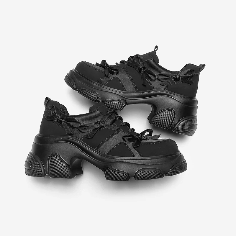 

New 2026 Spring Spring Casual Sport Shoes Thick Sole Breathable Fabric Sneakers 7CM Outdoor Walking Chunky Shoes Tennis Trainers