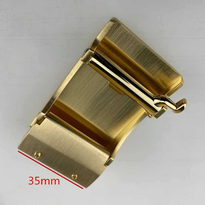 35mm Solid Brass Belt Buckles Men Brushed Metal Automatic Buckle for 33-35mm Waistband Belts Head DIY Leather Craft Accessories