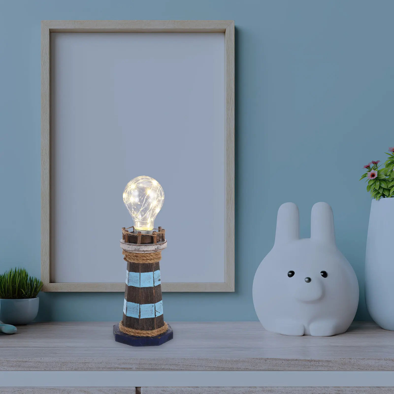 

Настольный светильник в виде средиземноморского маяка с LED-подсветкой, ретро-декор для дома в прибрежном стиле, теплый ночник, декоративный маяк для комнат в морском стиле