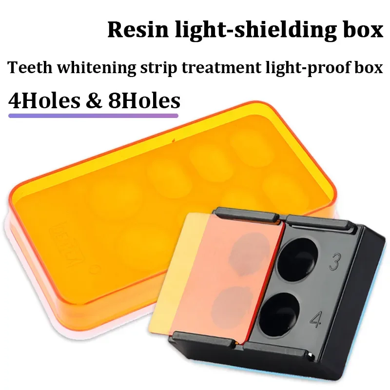 4/8 Slots Dental Resin Shade Light Storage Box Dental Palette with Cover Dental Veneer Box Mix Hood Case Shading Organizer Tool view 2