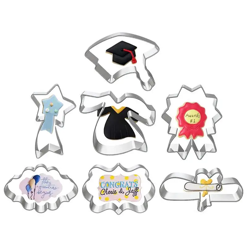 Graduation Cookie Cutters 2024 Class Of 2024 Stainless Steel Cookie Stencils Stainless Steel Grad Hat Cookie Stencils Graduation