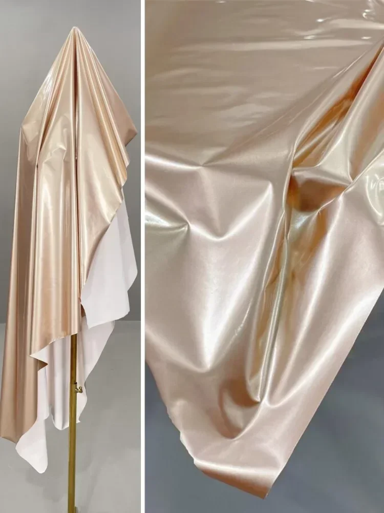 

Розовое золото, высокоэластичное зеркало, кожаная ткань, гладкая светоотражающая водонепроницаемая дизайнерская одежда, материал для шитья своими руками на метр