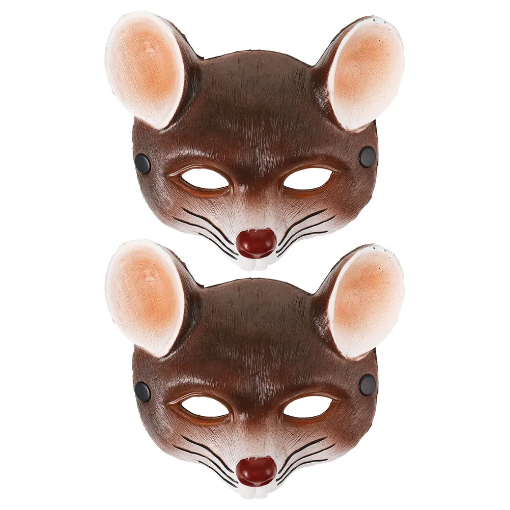 

2pcs Halloween Mask Unique Design Comfortable Fit Lightweight Animal Cosplay Face Cover For Kids Adults Carnival Party