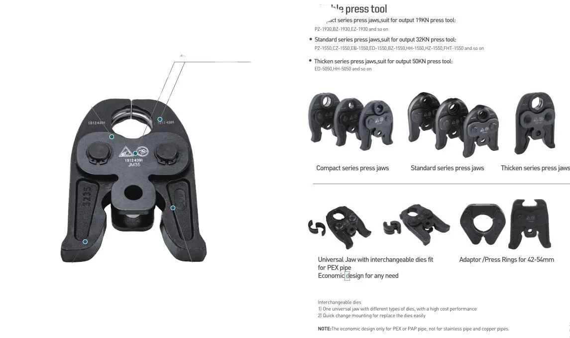 ZUPPER Standard Series Press Jaws for PZ-1550, CZ-1550, PZ-3240